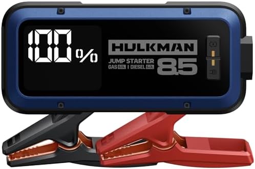 Hulkman Alpha85 Space Gray 2000A 74Wh Smart Jump Starter 12V Portable Car Battery Booster with 3 3 Display USB C Power Pack 5 Mode Flashlight Jumper Cables for up to 8 5L Gas/6 0L Diesel