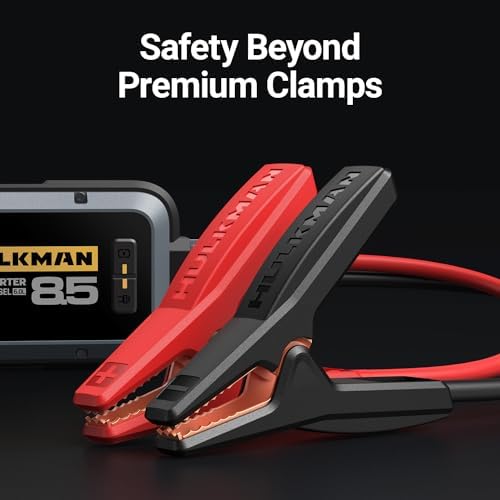 Hulkman Alpha85 Space Gray 2000A 74Wh Smart Jump Starter 12V Portable Car Battery Booster with 3 3 Display USB C Power Pack 5 Mode Flashlight Jumper Cables for up to 8 5L Gas/6 0L Diesel