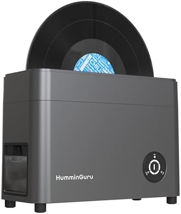 HumminGuru Ultrasonic Vinyl Record Cleaner  40kHz Ultrasonic Vinyl Record Cleaning Machine with Auto Drying  Vinyl Record Cleaner Kit with Filters  1Y Warranty  HG01 7/10/12 Inch 