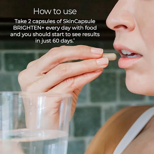 Hush & Hush Brighten  Vitamin C Supplement for Even Skin Tone  with Saberry  Lutemax  Antioxidants & Botanical Extracts  Supports Radiant Looking Skin  Vegan Non GMO  60 Capsules