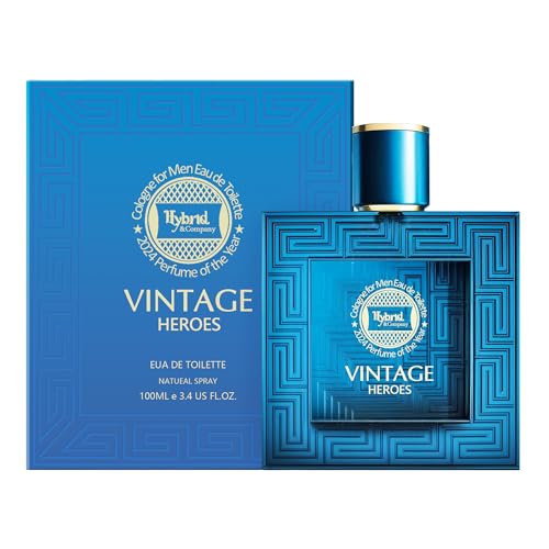 Hybrid & Company Vintage Heroes Parfum for Men Mint Geranium Vanilla Cologne  Long Lasting Concentrated Luxury fragrance  3 4 Fl Oz/100 Ml