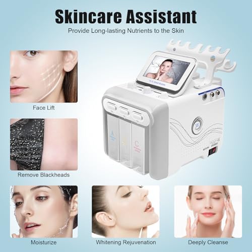 Hydrogen Oxygen Facial Machine  6 in1 Professional Facial Care Device  for Improving the Quality of Skin and Face Skin Care in Household Salon  Personal Home Use  Dorm  Ideal Gift for Friends