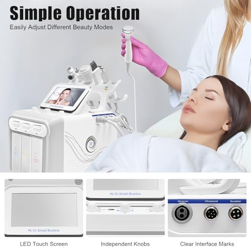 Hydrogen Oxygen Facial Machine  6 in1 Professional Facial Care Device  for Improving the Quality of Skin and Face Skin Care in Household Salon  Personal Home Use  Dorm  Ideal Gift for Friends
