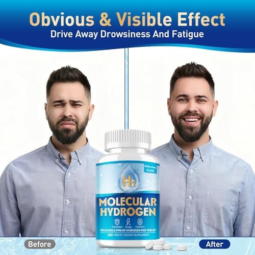 Hydrogen Water Tablets & Hydrogen Tablets  H2 Molecular Hydrogen for Drinking Water with Magnesium  12 PPM Supplements for Mental Clarity  Cognitive Function and Energy  120 Counts