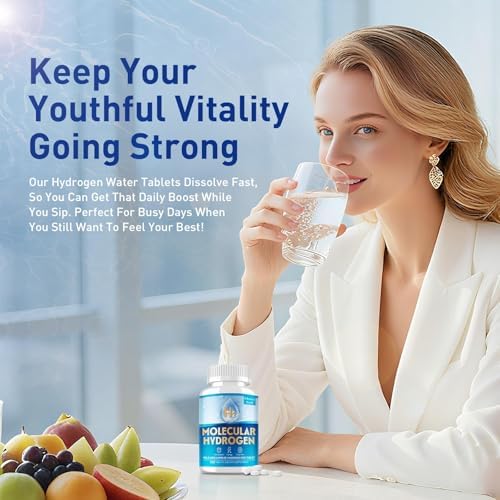 Hydrogen Water Tablets & Hydrogen Tablets  H2 Molecular Hydrogen for Drinking Water with Magnesium  12 PPM Supplements for Mental Clarity  Cognitive Function and Energy  120 Counts