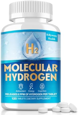 Hydrogen Water Tablets & Hydrogen Tablets  H2 Molecular Hydrogen for Drinking Water with Magnesium  12 PPM Supplements for Mental Clarity  Cognitive Function and Energy  120 Counts