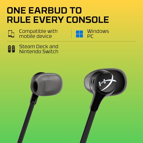 HyperX Cloud Earbuds II   14mm Drivers  Four Eartips  Hard Shell Carrying Case  Low Profile 90  Plug  3 5mm Plug  Built in Microphone  Multi Function Button  PC  Mobile  Nintendo Switch   Black