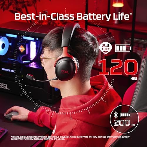HyperX Cloud III S   Wireless Gaming Headset for Multi Platform  2 4GHz  Bluetooth  Battery Life up to 120 Hours 2 4GHz / 200 Hours Bluetooth  53mm Angled Drivers  Detachable Mic   Black