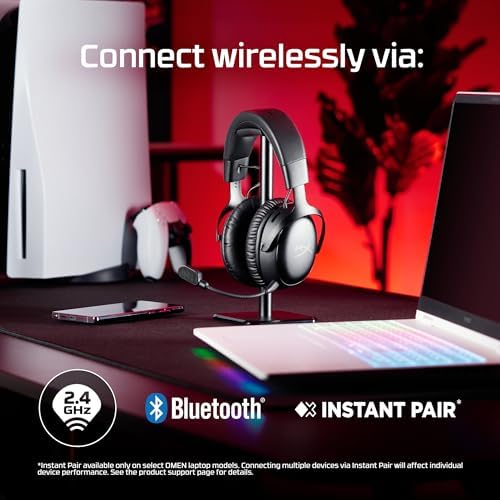 HyperX Cloud III S   Wireless Gaming Headset for Multi Platform  2 4GHz  Bluetooth  Battery Life up to 120 Hours 2 4GHz / 200 Hours Bluetooth  53mm Angled Drivers  Detachable Mic   Black