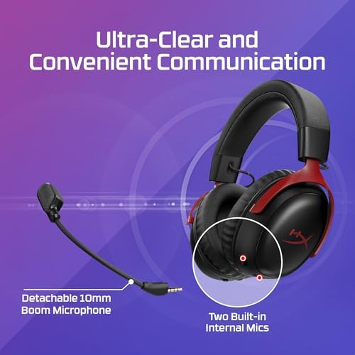 HyperX Cloud III S   Wireless Gaming Headset for Multi Platform  2 4GHz  Bluetooth  Battery Life up to 120 Hours 2 4GHz / 200 Hours Bluetooth  53mm Angled Drivers  Detachable Mic   Black