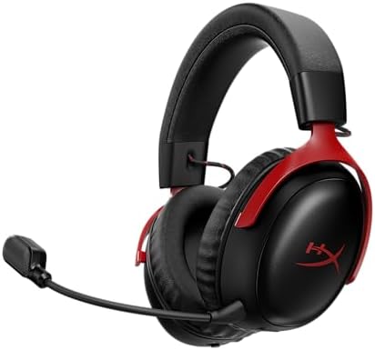 HyperX Cloud III S   Wireless Gaming Headset  2 4GHz  Bluetooth  Battery Life up to 120 Hours 2 4GHz / 200 Hours Bluetooth  53mm Angled Drivers  10mm Detachable Mic  Customizable   Black/Red