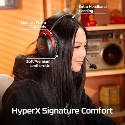 HyperX Cloud III S   Wireless Gaming Headset  2 4GHz  Bluetooth  Battery Life up to 120 Hours 2 4GHz / 200 Hours Bluetooth  53mm Angled Drivers  10mm Detachable Mic  Customizable   Black/Red