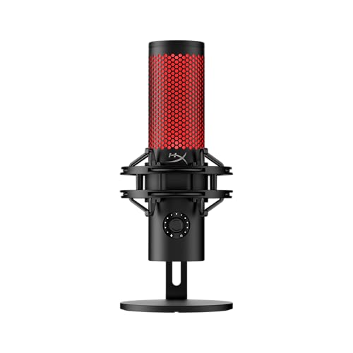 HyperX QuadCast 2   USB Microphone for Gaming  Streaming and Podcasting  with On Board Controls  LED Lighting  Removable Shock Mount  PC  Mac  PS5  PS4  USB C   Black