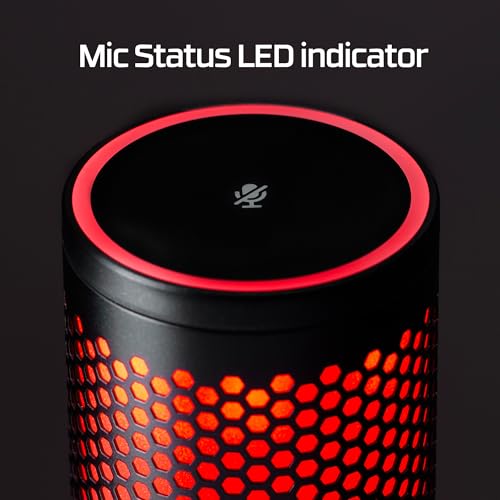 HyperX QuadCast 2   USB Microphone for Gaming  Streaming and Podcasting  with On Board Controls  LED Lighting  Removable Shock Mount  PC  Mac  PS5  PS4  USB C   Black