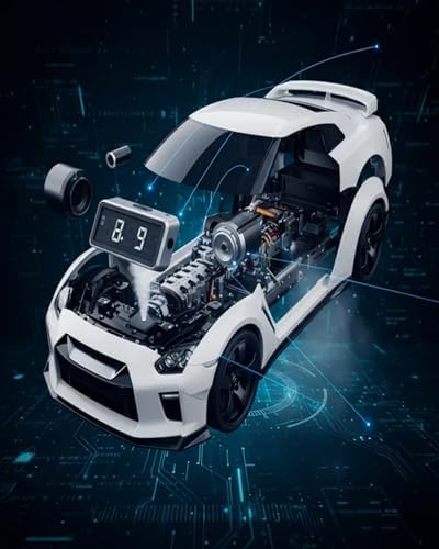 Hypercar Alarm Clock  Realistic Engine & Light Effects  Sports Car Ornament with Realistic Engine Sounds and Dynamic Flame Effects  Sports Car Alarm Clock with Crystal Clear LED Display Screen B