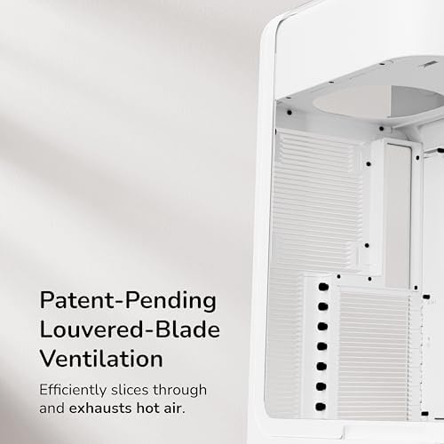 Hyte X50 Air   Modern Performance ATX Mid Tower Gaming PC Case   Optimized High Airflow Chassis   Curved Micro Mesh Side Panel with Sturdy Stamped Steel Front Panel   Snow White