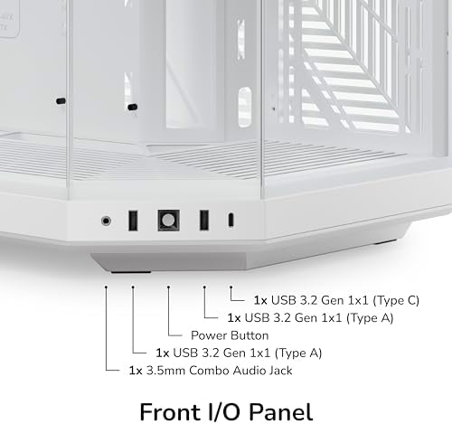 Hyte Y70 Modern Aesthetic Gaming PC Case   Panoramic Glass   High Airflow Design   Cable Management   Dual Chamber ATX Mid Tower Chassis   10 Fan Capacity   Luxury PCIe 4 0 Riser Cable   Snow White