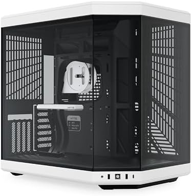 Hyte Y70 Modern Aesthetic Gaming PC Case   Panoramic Glass   High Airflow Design   Cable Management   Dual Chamber ATX Mid Tower Chassis   10 Fan Capacity   Luxury PCIe 4 0 Riser Cable   Snow White