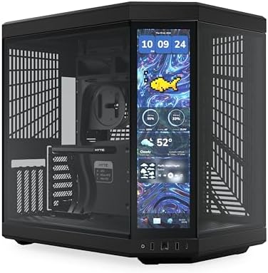 Hyte Y70 Modern Aesthetic Gaming PC Case   Panoramic Glass   High Airflow Design   Cable Management   Dual Chamber ATX Mid Tower Chassis   10 Fan Capacity   Luxury PCIe 4 0 Riser Cable   Snow White