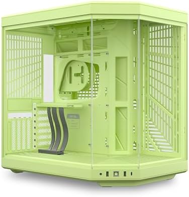 Hyte Y70 Modern Aesthetic Gaming PC Case   Panoramic Glass   High Airflow Design   Cable Management   Dual Chamber ATX Mid Tower Chassis   10 Fan Capacity   Luxury PCIe 4 0 Riser Cable   Snow White