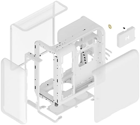 Hyte Y70 Touch Infinite Dual Chamber ATX Mid Tower Modern Aesthetic Case with Integrated 2 5K LCD Touchscreen   Snow White