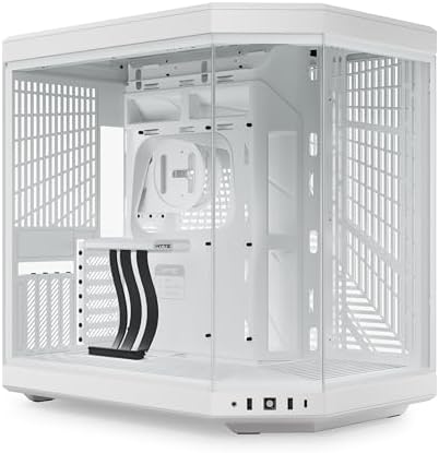 Hyte Y70 Touch Infinite Dual Chamber ATX Mid Tower Modern Aesthetic Case with Integrated 2 5K LCD Touchscreen   Snow White