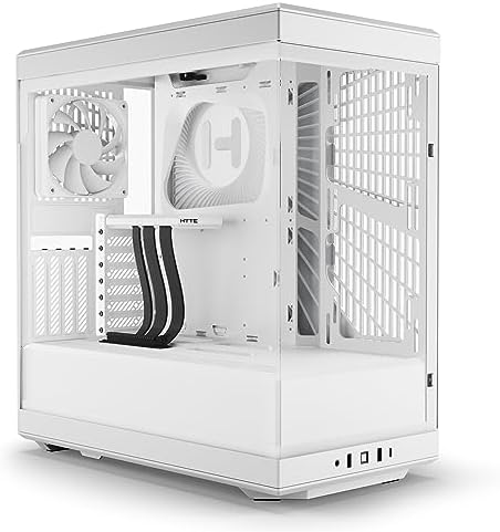 Hyte Y70 Touch Infinite Dual Chamber ATX Mid Tower Modern Aesthetic Case with Integrated 2 5K LCD Touchscreen   Snow White