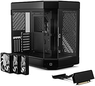 Hyte Y70 Upgraded Modern Aesthetic Dual Chamber Panoramic Tempered Glass Mid Tower ATX Computer Gaming Case with PCIE 4 0 Riser Cable Included  White  CS HYTE Y70 BW 