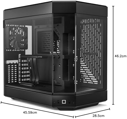 Hyte Y70 Upgraded Modern Aesthetic Dual Chamber Panoramic Tempered Glass Mid Tower ATX Computer Gaming Case with PCIE 4 0 Riser Cable Included  White  CS HYTE Y70 BW 