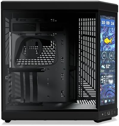 Hyte Y70 Upgraded Modern Aesthetic Dual Chamber Panoramic Tempered Glass Mid Tower ATX Computer Gaming Case with PCIE 4 0 Riser Cable Included  White  CS HYTE Y70 BW 