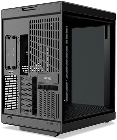 Hyte Y70 Upgraded Modern Aesthetic Dual Chamber Panoramic Tempered Glass Mid Tower ATX Computer Gaming Case with PCIE 4 0 Riser Cable Included  White  CS HYTE Y70 BW 