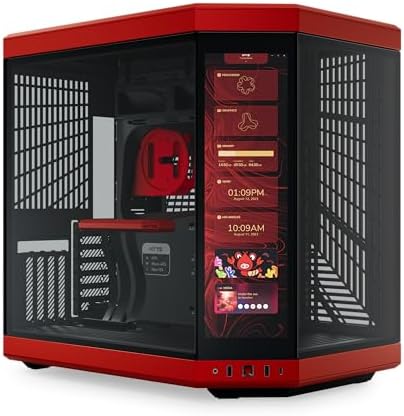 Hyte Y70 Upgraded Modern Aesthetic Dual Chamber Panoramic Tempered Glass Mid Tower ATX Computer Gaming Case with PCIE 4 0 Riser Cable Included  White  CS HYTE Y70 BW 