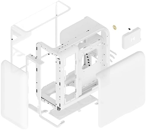 Hyte Y70 Upgraded Modern Aesthetic Dual Chamber Panoramic Tempered Glass Mid Tower ATX Computer Gaming Case with PCIE 4 0 Riser Cable Included  White  CS HYTE Y70 BW 