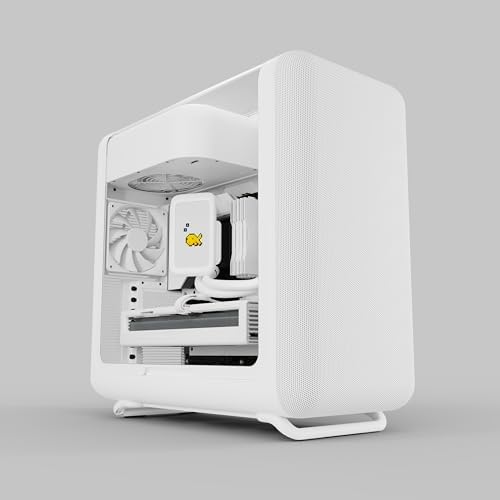 Hyte Y70 Upgraded Modern Aesthetic Dual Chamber Panoramic Tempered Glass Mid Tower ATX Computer Gaming Case with PCIE 4 0 Riser Cable Included  White  CS HYTE Y70 BW 