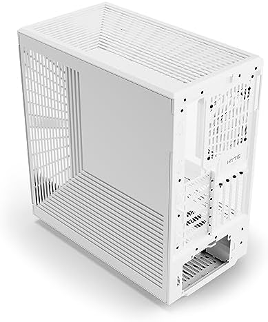 Hyte Y70 Upgraded Modern Aesthetic Dual Chamber Panoramic Tempered Glass Mid Tower ATX Computer Gaming Case with PCIE 4 0 Riser Cable Included  White  CS HYTE Y70 BW 