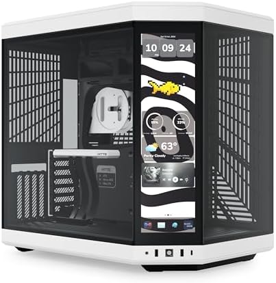 Hyte Y70 Upgraded Modern Aesthetic Dual Chamber Panoramic Tempered Glass Mid Tower ATX Computer Gaming Case with PCIE 4 0 Riser Cable Included  Black  CS HYTE Y70 B 