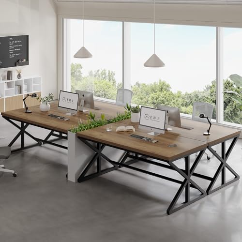IBF Rustic Office Desk Table  Industrial Long Wood Computer Desk for Home Office  Modern Large Wide Simple Pc Gaming Workstation Executive Writing Desks Big Table for Work Study  Rustic Oak  60 Inch