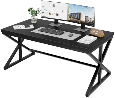 IBF Rustic Office Desk Table  Industrial Long Wood Computer Desk for Home Office  Modern Large Wide Simple Pc Gaming Workstation Executive Writing Desks Big Table for Work Study  Rustic Oak  60 Inch