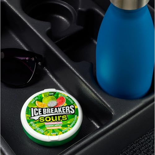 ICE BREAKERS Sours - Latas de mentas sin azúcar con sabor a fruta surtida, 1.5 onzas (8 unidades)