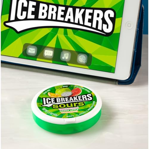 ICE BREAKERS Sours - Latas de mentas sin azúcar con sabor a fruta surtida, 1.5 onzas (8 unidades)