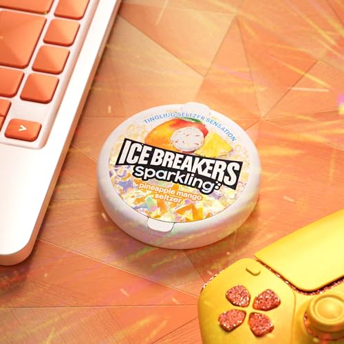 ICE BREAKERS Sparkling Pineapple Mango Seltzer Sugar Free Mints Tins  1 5 oz  8 Count