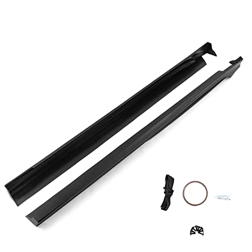 IKON MOTORSPORTS  Side Skirts Compatible with 2019 2020 Mazda 3 Sedan  4 Door Side Skirt Extension Rocker Panel Matte Black PP Polypropylene 2PC