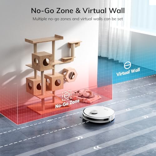 ILIFE A30 Pro Robot Vacuum and Mop  Self Emptying Station for 60 Days  5000Pa Suction  LiDAR Navigation  No Go Zones  2 4G WiFi/App/Alexa/Remote Control  Clean Hard Floors to Medium Pile Carpet  110V