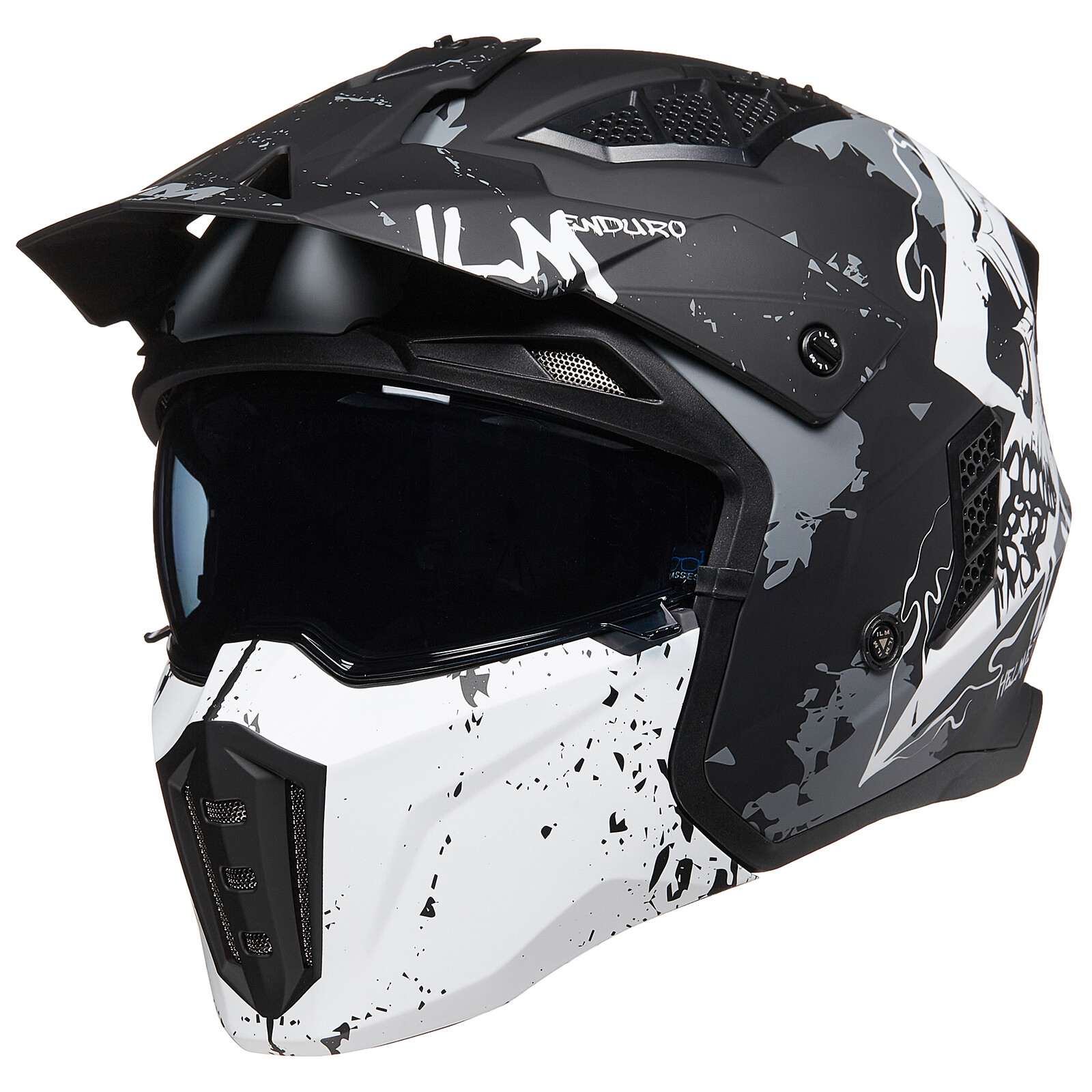 TALLA M - Cascos abiertos ILM para motocicletas 3/4, estilo vintage, retro, para ciclomotores, ATV, cruceros, DOT