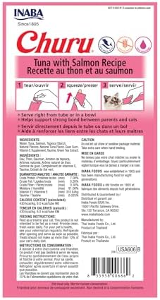 INABA Churu Cat Treats  Grain Free  Lickable  Squeezable Creamy Purée Cat Treat/Topper with Vitamin E & Taurine  0 5 Ounces Each  40 Tubes  Tuna & Seafood Variety Box