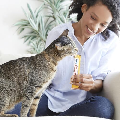 INABA Churu Cat Treats  Grain Free  Lickable  Squeezable Creamy Purée Cat Treat/Topper with Vitamin E & Taurine  0 5 Ounces Each  40 Tubes  Tuna & Seafood Variety Box