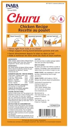 INABA Churu Cat Treats  Grain Free  Lickable  Squeezable Creamy Purée Cat Treat/Topper with Vitamin E & Taurine  0 5 Ounces Each  40 Tubes  Tuna & Seafood Variety Box