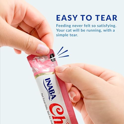 INABA Churu Cat Treats  Grain Free  Lickable  Squeezable Creamy Purée Cat Treat/Topper with Vitamin E & Taurine  0 5 Ounces Each  40 Tubes  Tuna & Seafood Variety Box