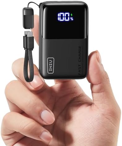 INIU 45W Mini Power Bank   45W Portable Charger with Built in USB C Cable