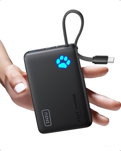 INIU 45W Mini Power Bank   45W Portable Charger with Built in USB C Cable
